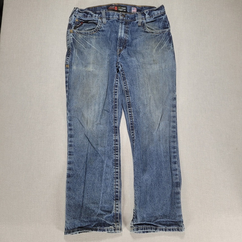 Ariat FR M5 Straight Leg Mens CAT2 2112 Denim Jeans Indigo 36X30 Cowboy Western